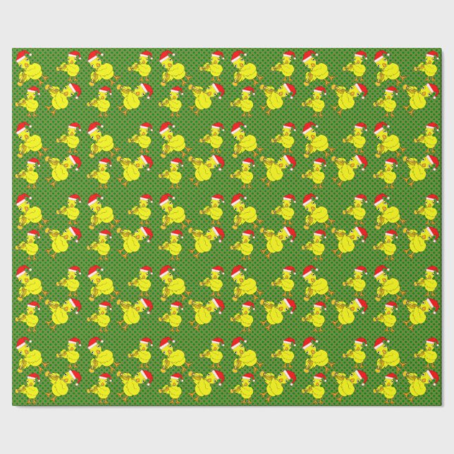 Chicken Santa Cap Trumpet Presentpapper (Seam)