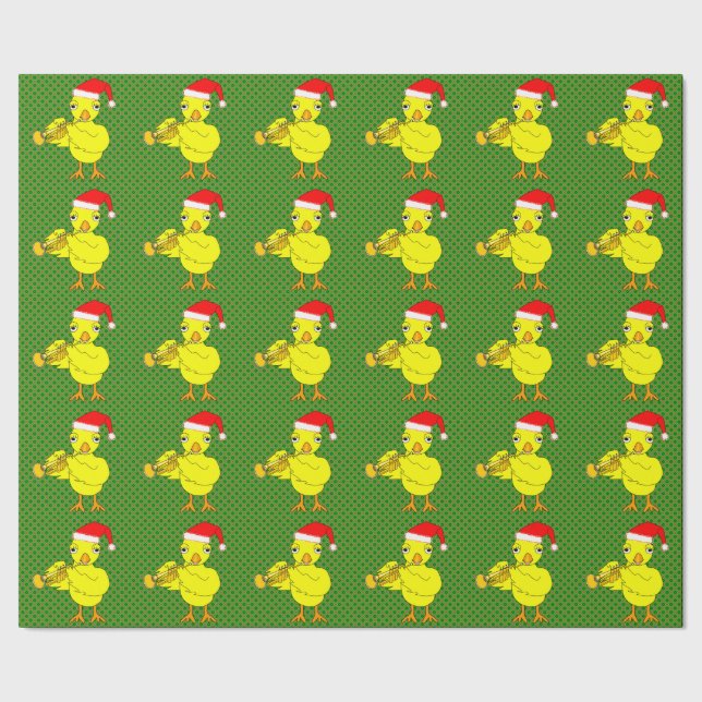 Chicken Santa Cap Trumpet Presentpapper (Seam)