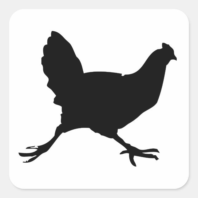 Chicken Silhouette Fyrkantigt Klistermärke (Framsida)