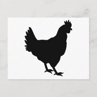 Chicken Silhouette Vykort
