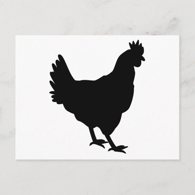 Chicken Silhouette Vykort (Framsida)