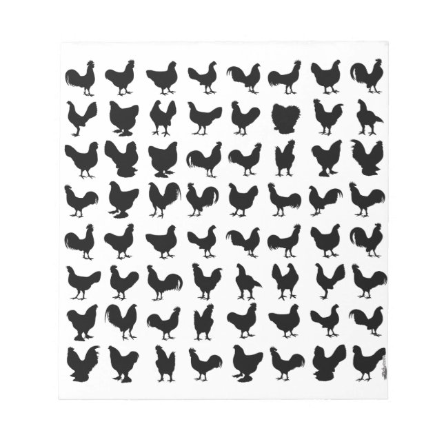 Chicken Silhouettes Anteckningsblock (Framsida)