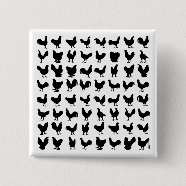 Chicken Silhouettes Knapp (Framsida)
