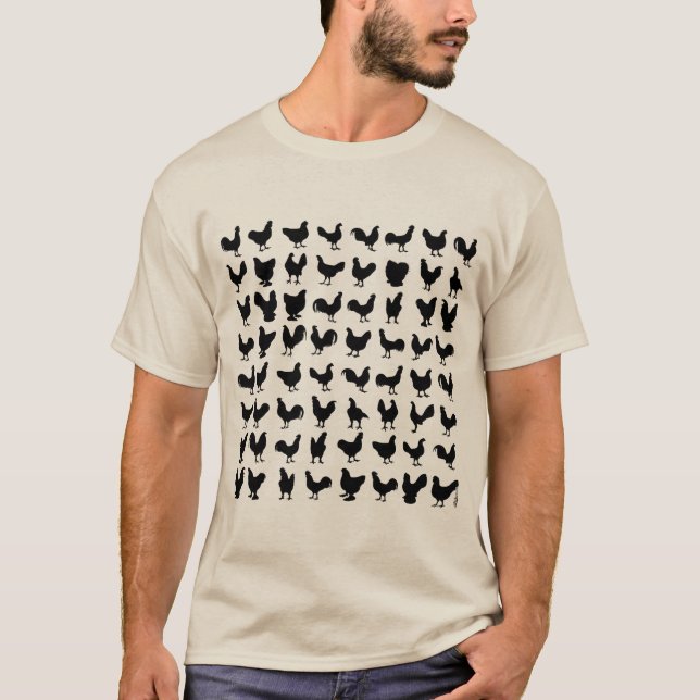 Chicken Silhouettes T Shirt (Framsida)