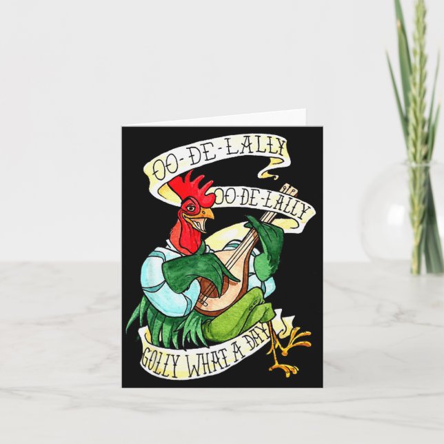 Chicken Sing O De Lally Golly What A Day Funny  Kort (Framsida)