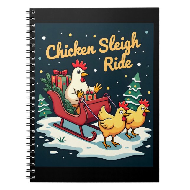 Chicken Sleigh Ride Anteckningsbok (Framsidan)