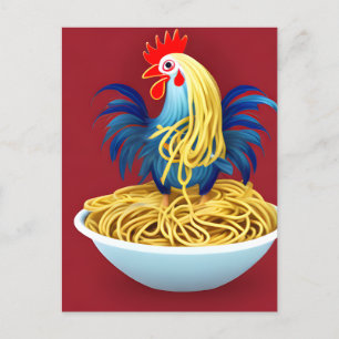 Chicken Spaghetti Postcard Vykort