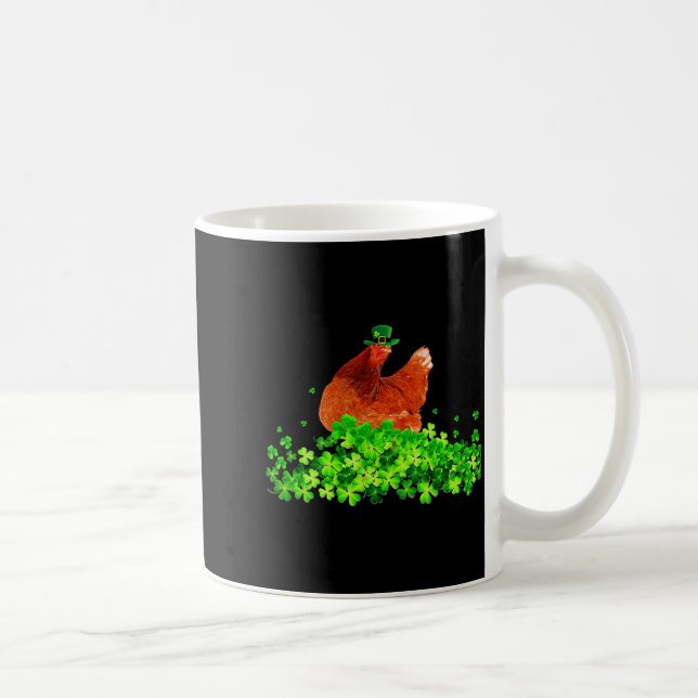Chicken St Patricks Day Chicken Lover Irish Shamro Kaffemugg (Höger)
