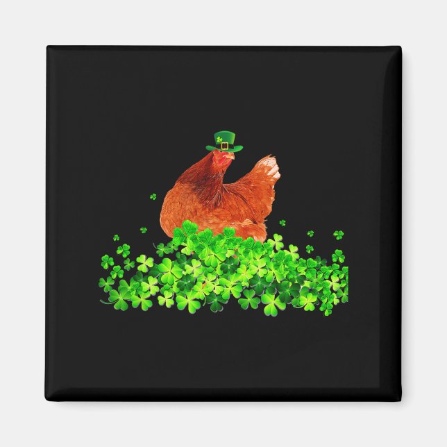 Chicken St Patricks Day Chicken Lover Irish Shamro Magnet (Framsidan)