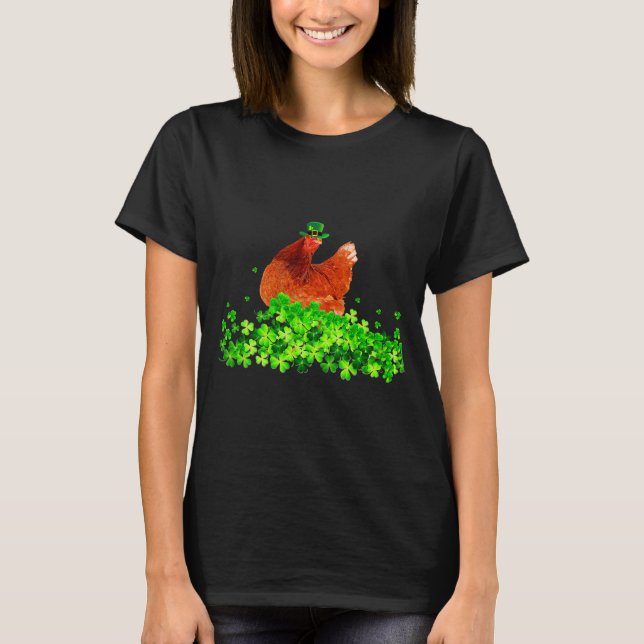 Chicken St Patricks Day Chicken Lover Irish Shamro T Shirt (Framsida)