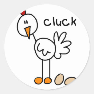 Chicken Stick figur Sticker Runt Klistermärke