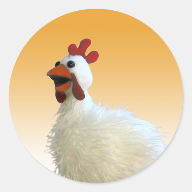 Chicken Sticker Runt Klistermärke (Framsida)