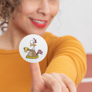 Chicken Stickers pris Runt Klistermärke