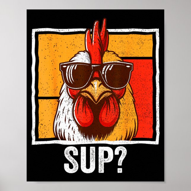 Chicken Sungles Animal Farm Funny For Farmer Men W Poster (Framsidan)