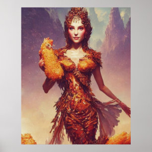 Chicken Tendies Goddess Poster