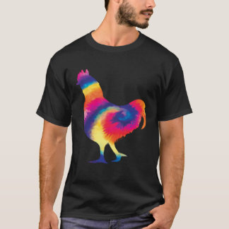 Chicken   Tie Dye Chicken Colorful Retro Chicken T Shirt