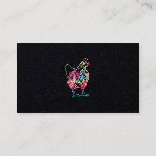 Chicken Tie Dye Hippie Poultry Farmer Farm Vintage Visitkort