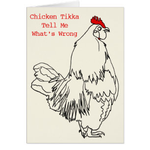 Chicken Tikka Funny Tupp Pop Sång Parody Slogan Hälsningskort