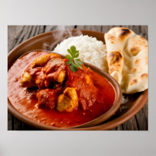 Chicken Tikka Masala Spicy Curry med Ris Poster