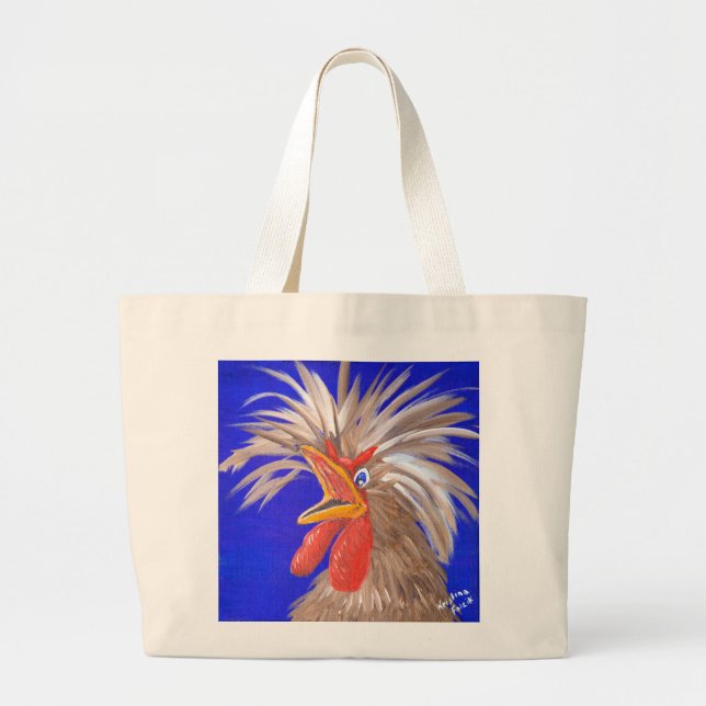Chicken Tote Bag Jumbo Tygkasse (Framsidan)