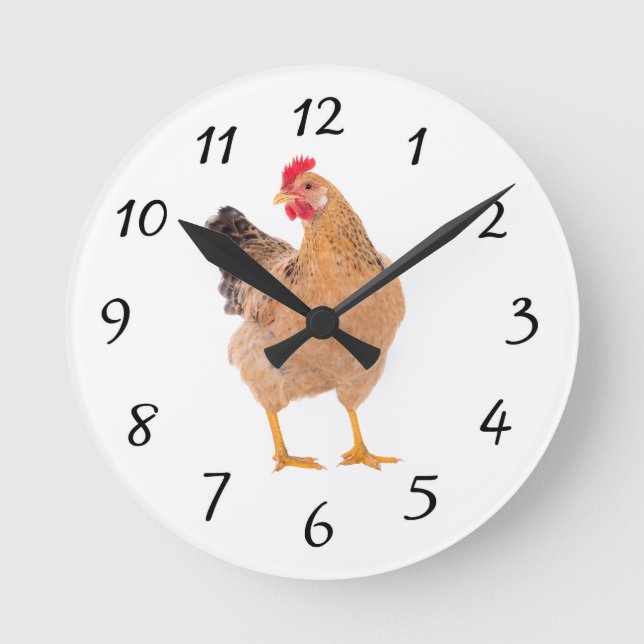 CHICKEN TUPP WALL CLOCK RUND KLOCKA (Framsida)