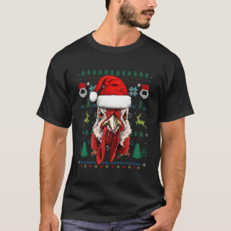 Chicken Ugly Santa T Shirt