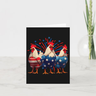 Chicken USA flagga Patriotic Funny Chicken 4th of  Kort