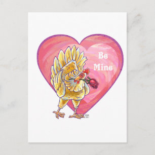 Chicken Valentindagen Helg Vykort