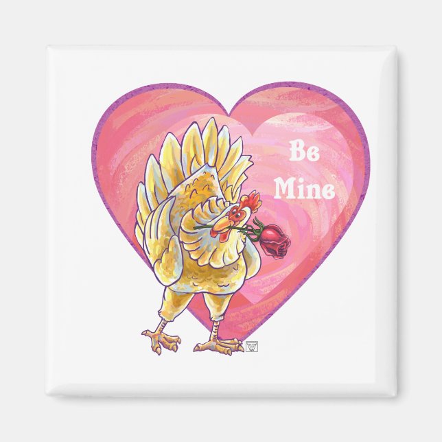 Chicken Valentindagen Magnet (Framsidan)