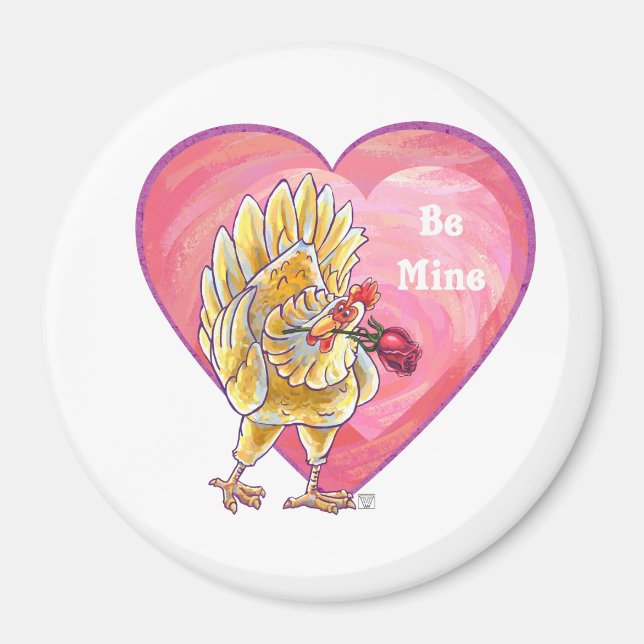 Chicken Valentindagen Magnet (Framsidan)