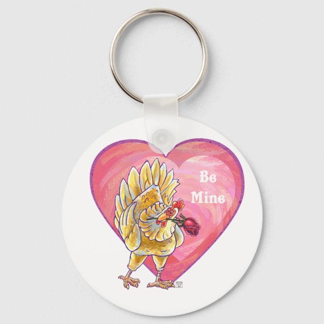 Chicken Valentindagen Nyckelring (Framsida)