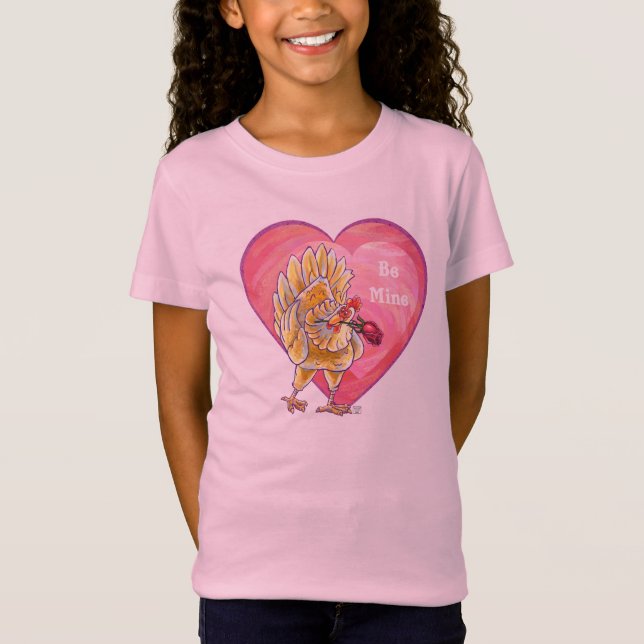Chicken Valentindagen T-shirt (Framsida)