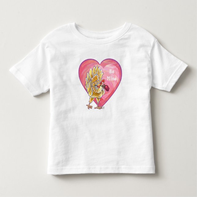 Chicken Valentindagen T Shirt (Framsida)