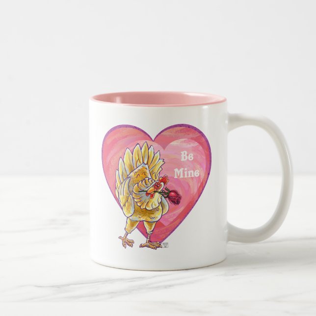 Chicken Valentindagen Två-Tonad Mugg (Höger)
