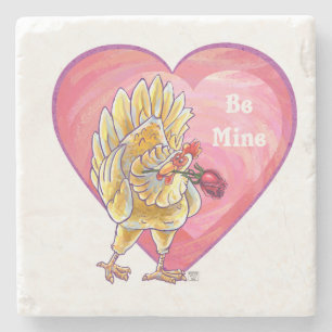 Chicken Valentindagen Underlägg Sten