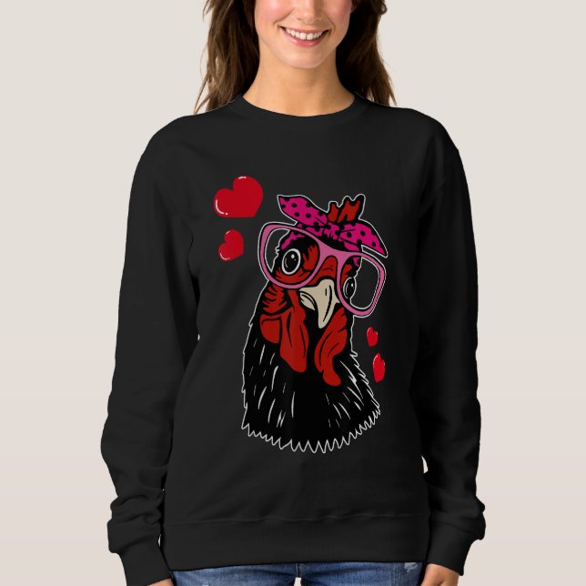 Chicken  Valentines Day Farm Animal T Shirt (Framsida)