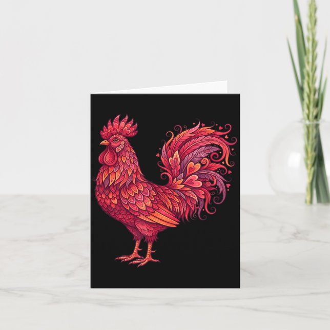 Chicken Valentines Day Heart For Farmers Cute Chic Kort (Framsida)