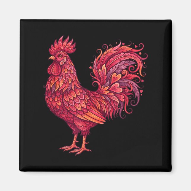 Chicken Valentines Day Heart For Farmers Cute Chic Magnet (Framsidan)