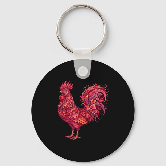 Chicken Valentines Day Heart For Farmers Cute Chic Nyckelring (Framsida)