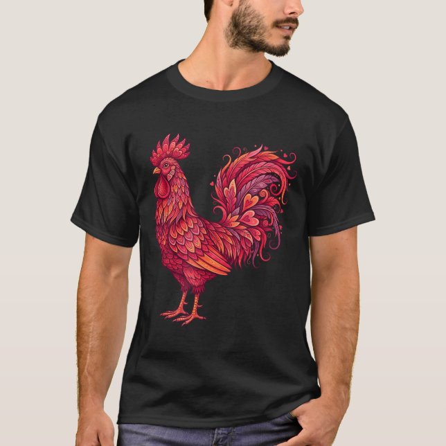Chicken Valentines Day Heart For Farmers Cute Chic T Shirt (Framsida)