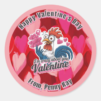 Chicken Valentiness Sticker Runt Klistermärke