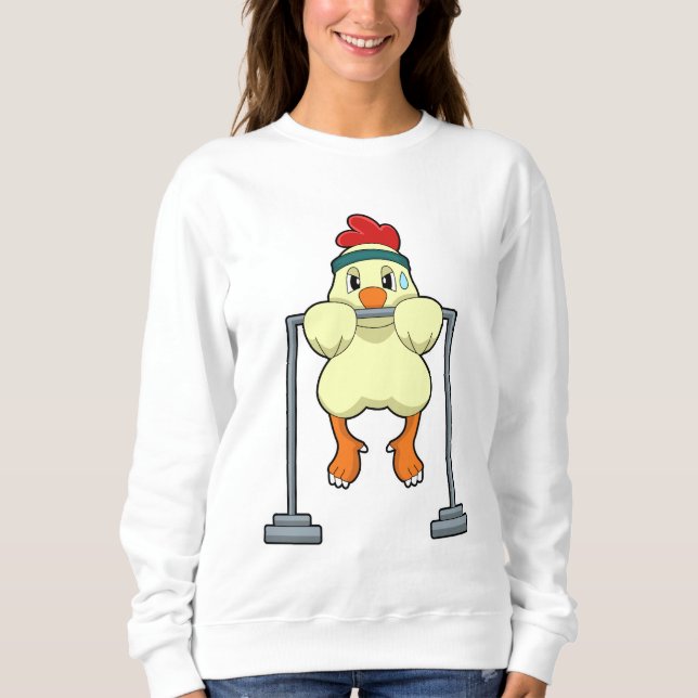 Chicken vid Fitness Drups T Shirt (Framsida)