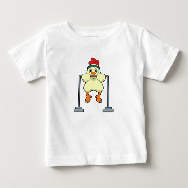 Chicken vid Fitness Drups T Shirt (Framsida)