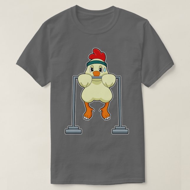 Chicken vid Fitness pullUps T Shirt (Design framsida)