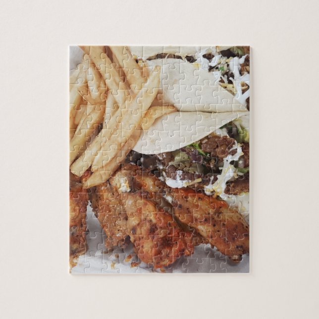 Chicken Vingar Fries Taco Foodie Meal Pussel (Vertikal)
