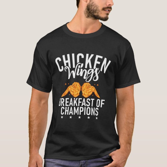 Chicken Vingar-frukost av Champions Chicken Vinge T Shirt (Framsida)