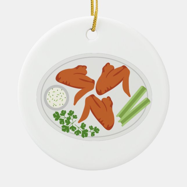 Chicken Vingar Julgransprydnad Keramik (Framsidan)