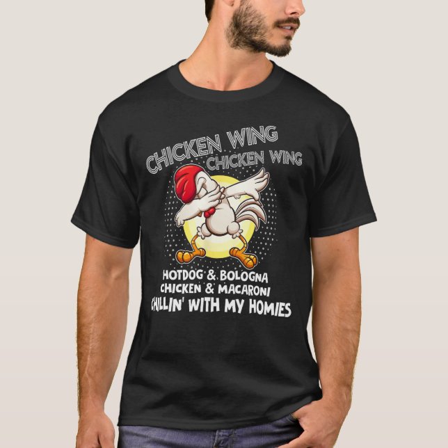 Chicken Vinge Chicken Vinge Funny Sång Lyric Hett  T Shirt (Framsida)