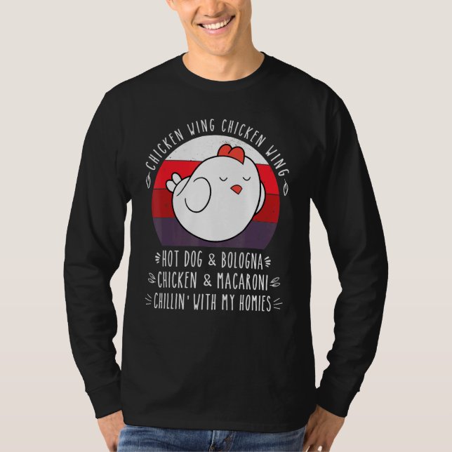 Chicken Vinge Chicken Vinge Hett Hund Bologna Vira T Shirt (Framsida)