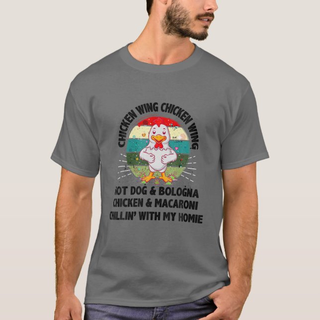 Chicken Vinge Chicken Vinge Hett Hund och Bologna  T Shirt (Framsida)